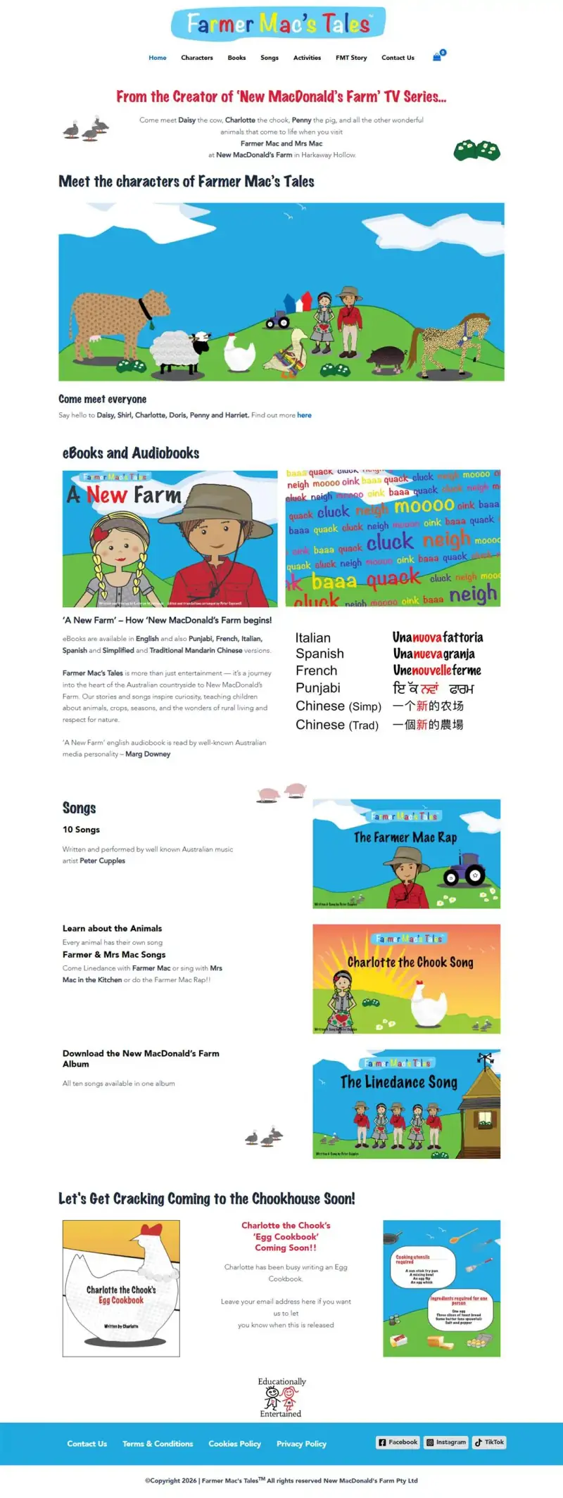Screenshot of the Farmer Mac's Tales website
