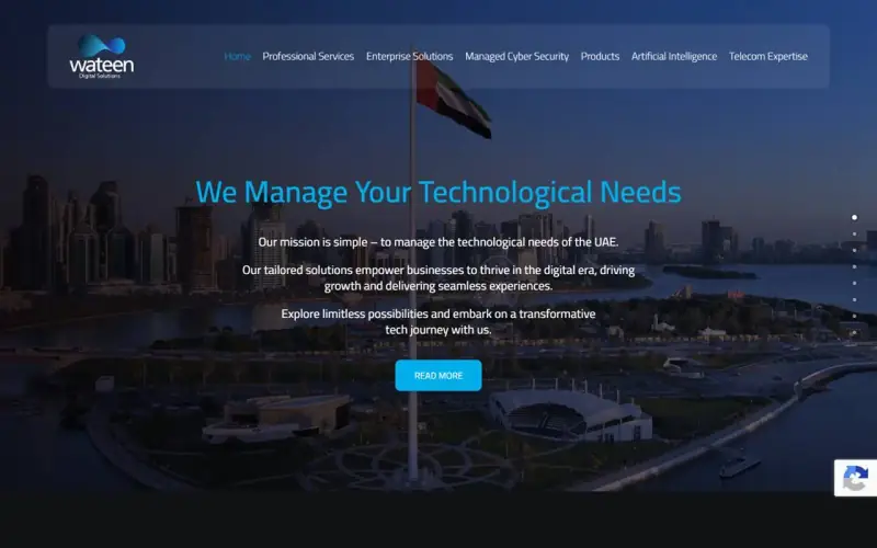 Screenshot of the Wateen Digital website